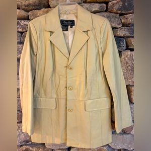 Vintage yellow gold leather coat M